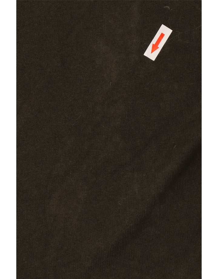 Marks & Spencer Herren-Pullover mit Rundhalsausschnitt, mittlere Khaki-Baumwolle