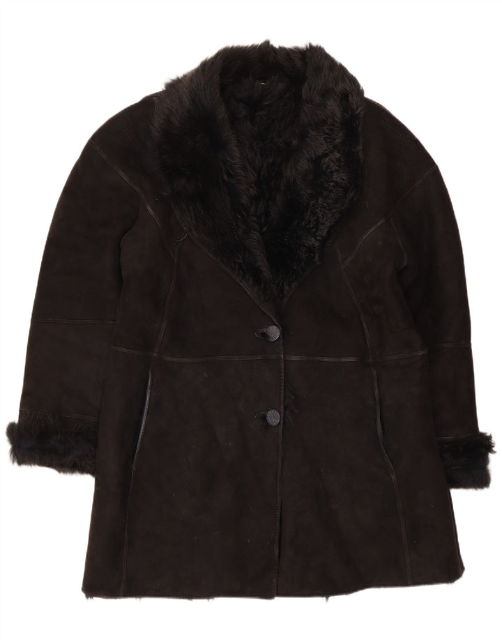 Abrigo de piel de oveja para mujer Muflone IT 48 XL Cuero negro