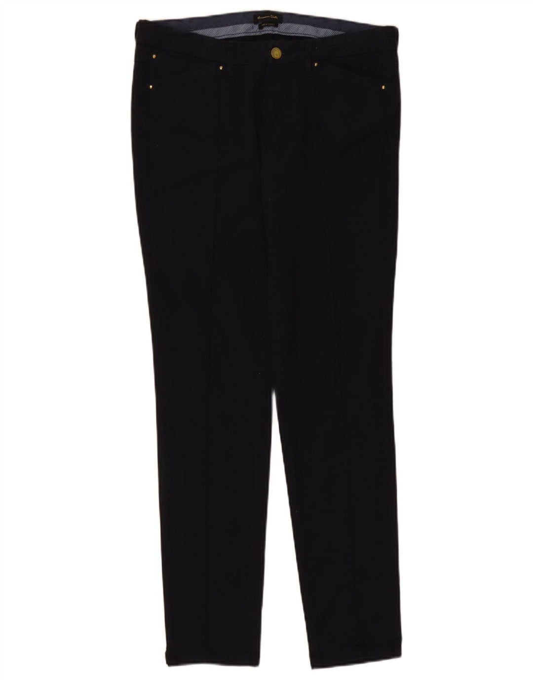 Massimo Dutti Womens Slim Chino Trousers EU 40 Medium W30 L31 Navy Blue