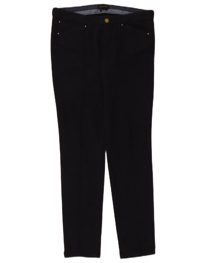 Massimo Dutti Womens Slim Chino Trousers EU 40 Medium W30 L31 Navy Blue