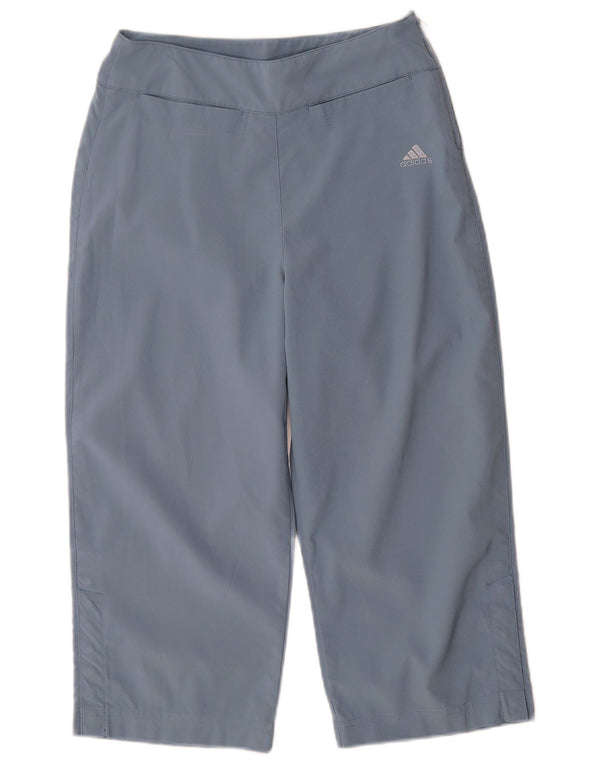 Adidas Damen Capri-Hose mit weitem Bein, UK 10, Größe S, W27, L19, Blau, Polyester