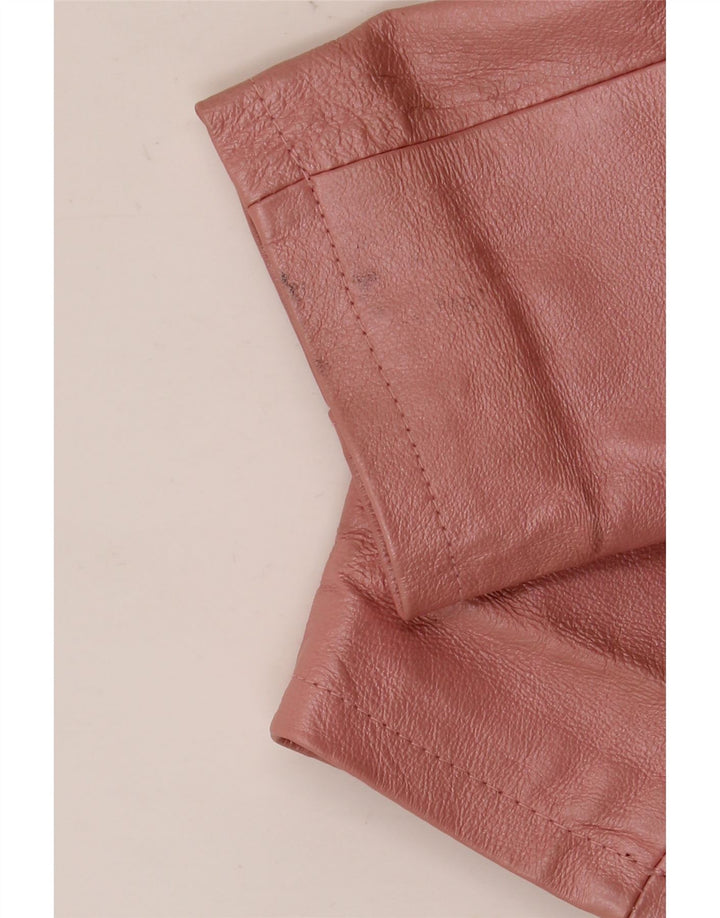 Vintage læderjakke til kvinder UK 18 XL Pink læder