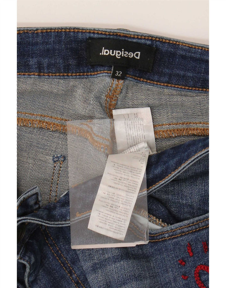 Женские потертые узкие джинсы Desigual W32 L26, синие, хлопок