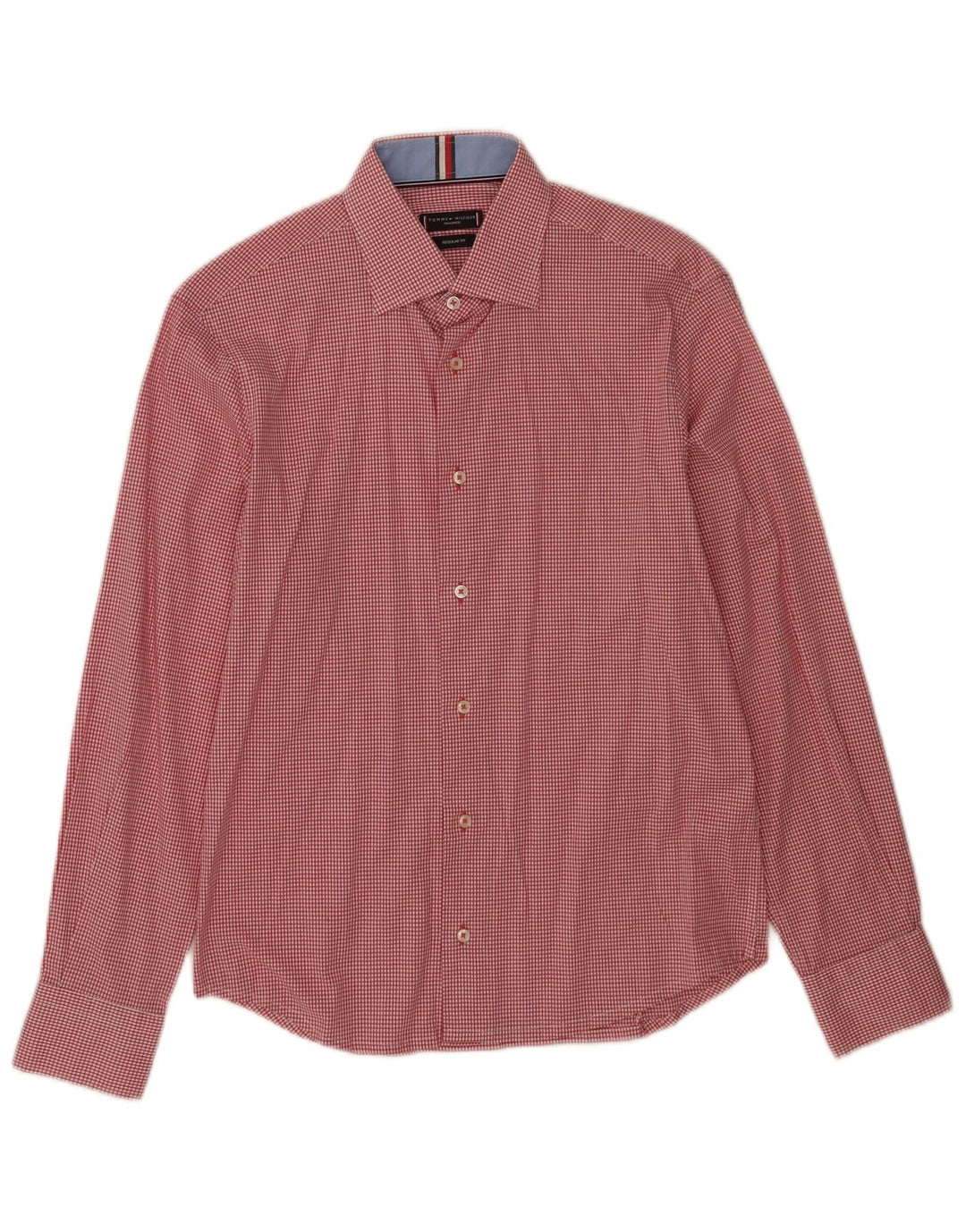 Camicia da uomo vestibilità regolare Tommy Hilfiger taglia 38 15 percalle rosso medio