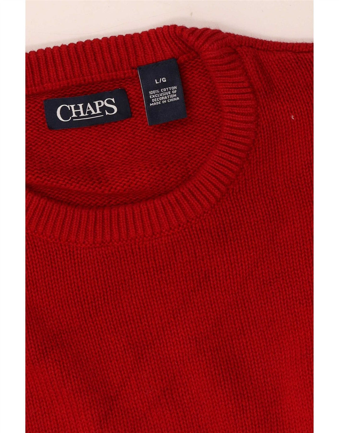 Chaps Pull à col rond pour homme en coton rouge Large