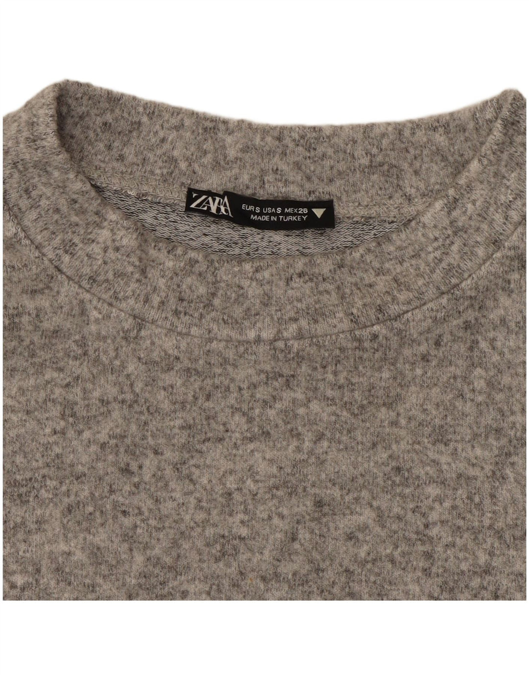 Zara Womens Crop Top Long Sleeve UK 10 Small Grey
