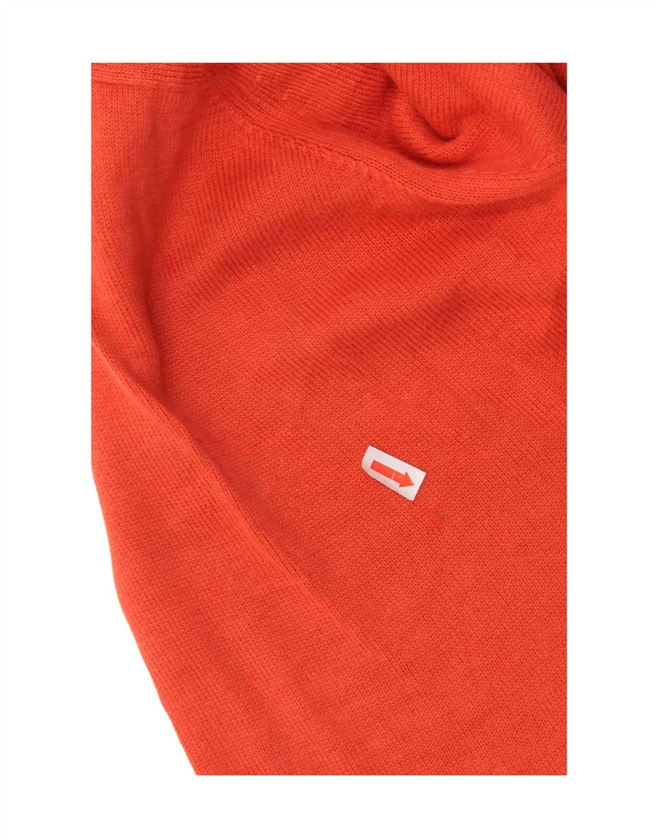 Lacoste Mens Crew Neck Jumper Sweater Size 4 Medium Orange Cotton