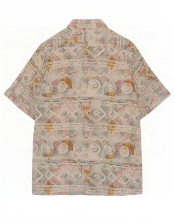 Cassera Mens Short Sleeve Shirt Medium Multicoloured Geometric Viscose