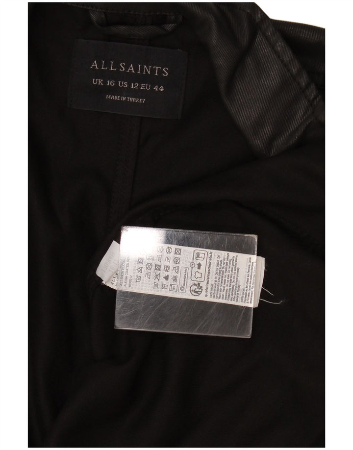 All Saints Womens Open Blazer Jacket UK 16 Large Black Lyocell