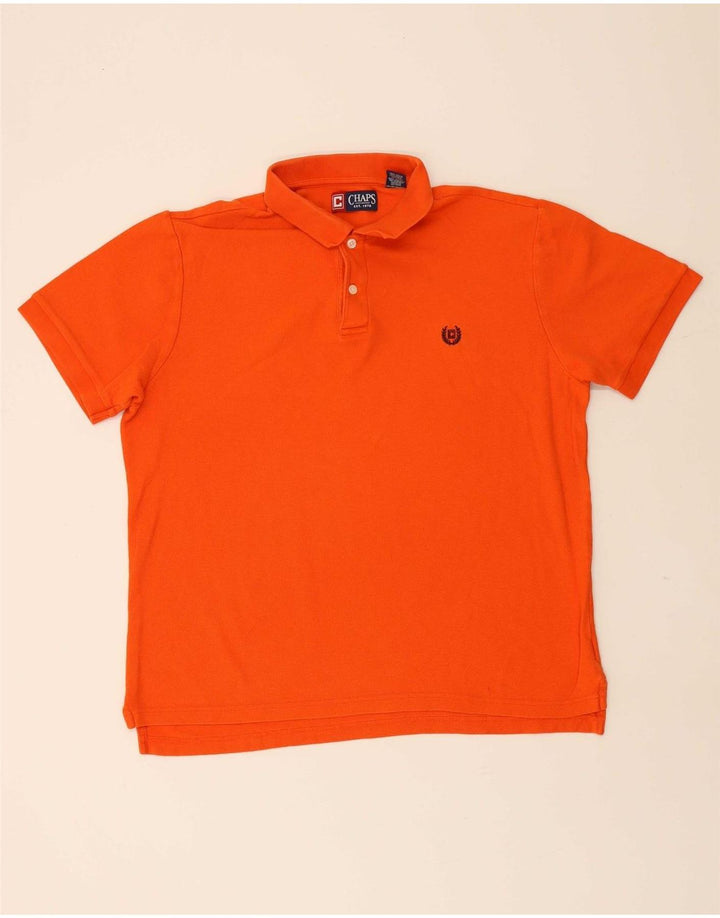 CHAPS Mens Polo Shirt Large Orange Cotton