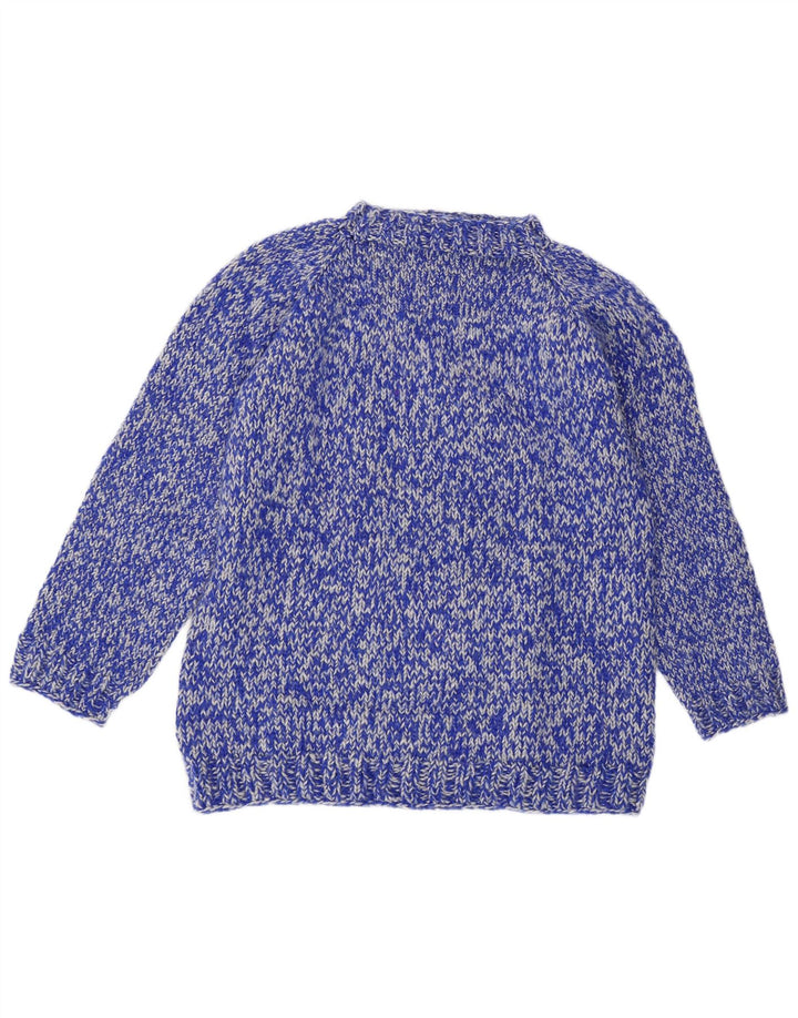 VINTAGE Womens Turtle Neck Jumper Sweater UK 14 Medium Blue Flecked