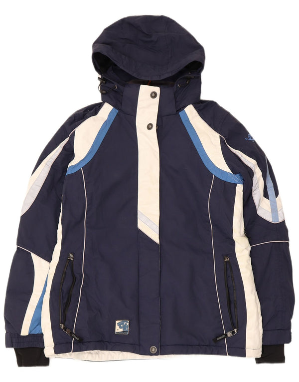 Giacca da sci con cappuccio da donna Iguana EU 40 Medium Blu Navy Colourblock