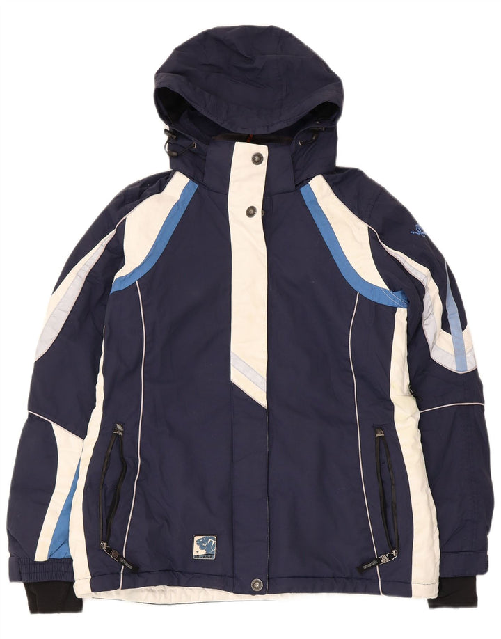 Giacca da sci con cappuccio da donna Iguana EU 40 Medium Blu Navy Colourblock