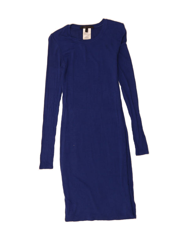 BCBGMAXAZRIA Womens Long Sleeve Jumper Dress UK 8 Small Blue Modal