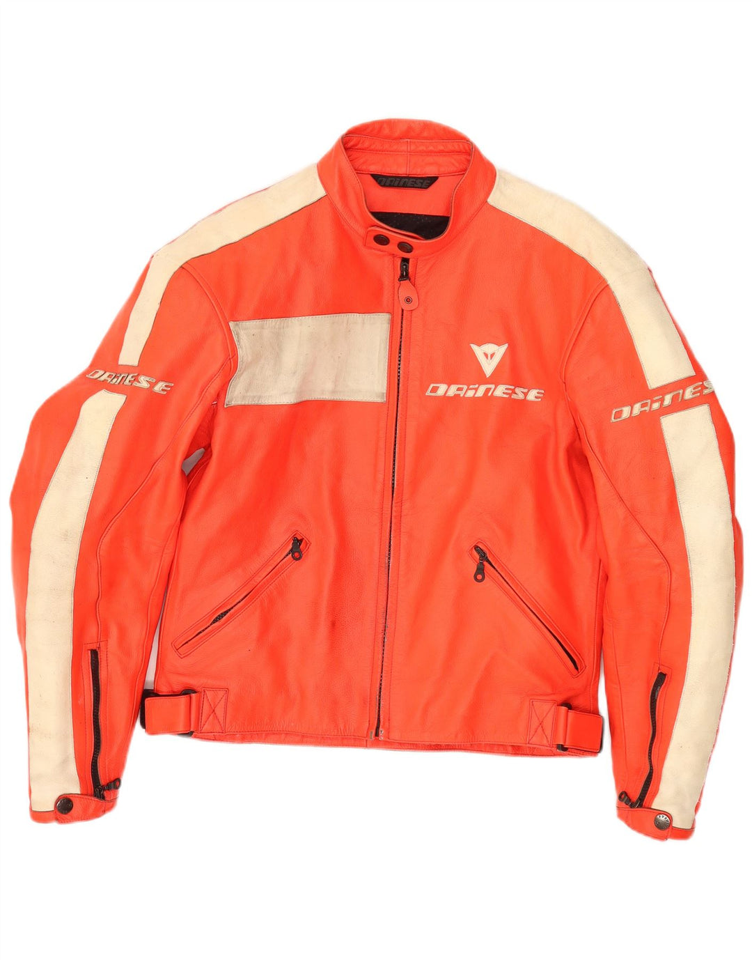 Giacca da pilota in pelle grafica Dainese da uomo IT 50 Medium Orange Colourblock