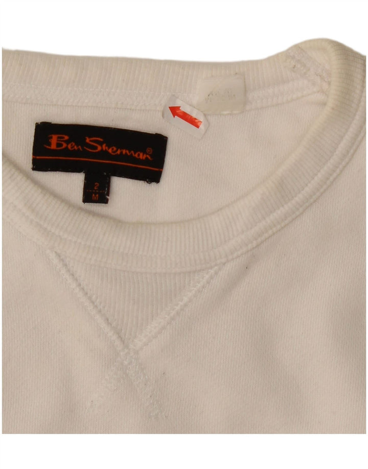 Мужской свитшот с рисунком Ben Sherman, джемпер среднего размера, белый хлопок, хлопок