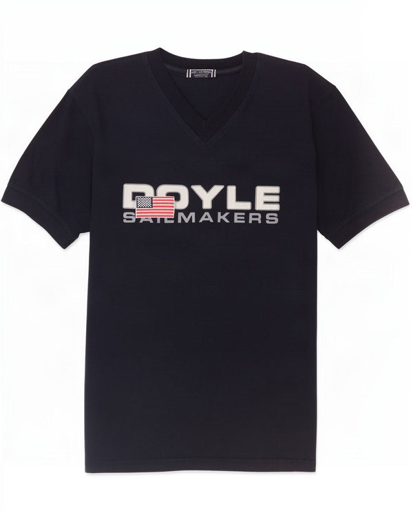 T-shirt grafica da uomo Doyle Top XL in cotone blu navy
