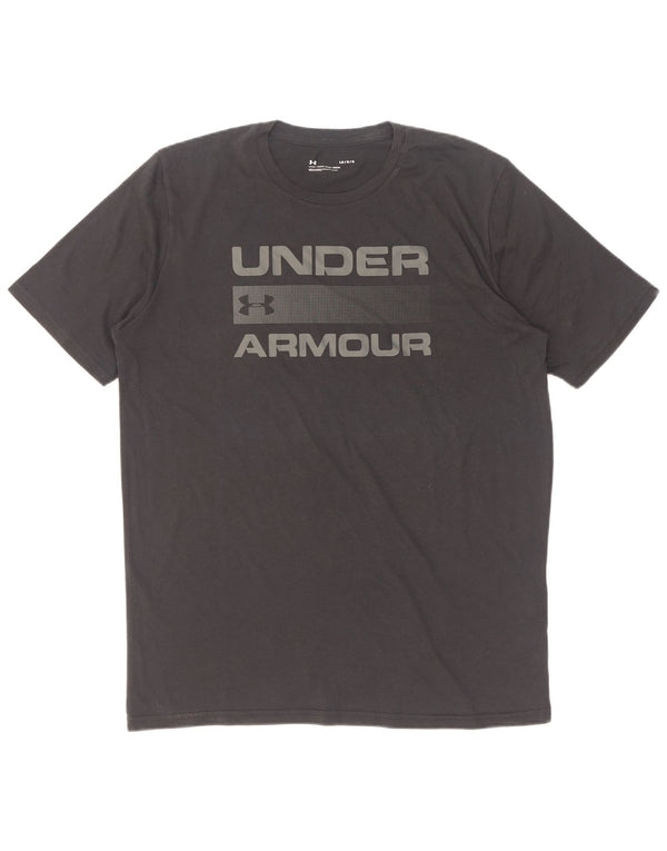 Under Armour Mens Graphic T-Shirt Top Large Black Cotton