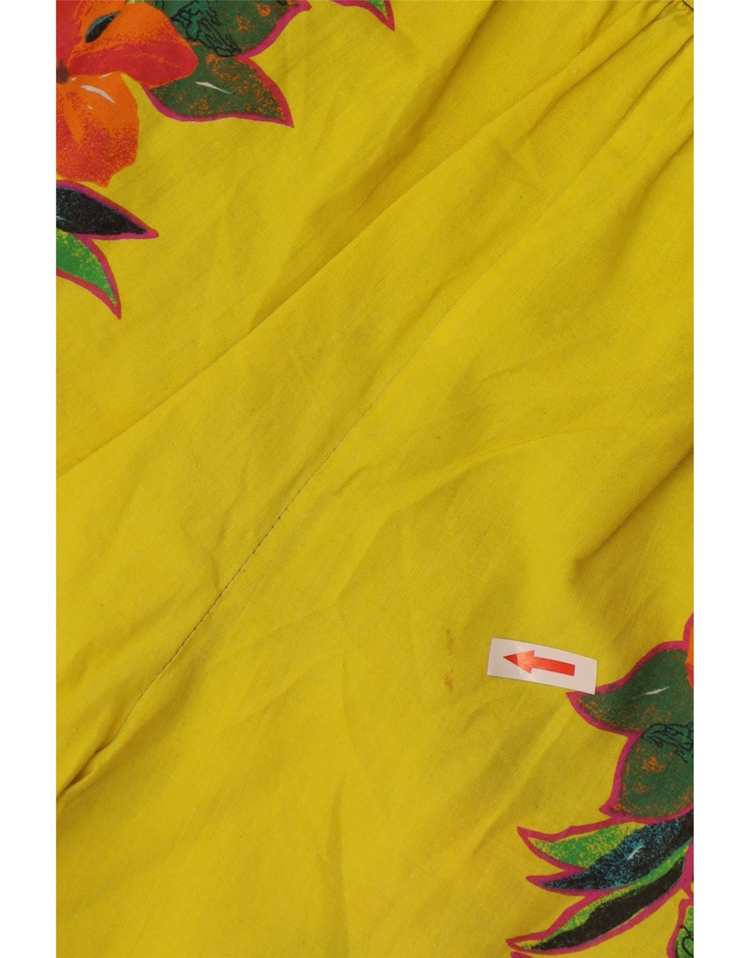 Vintage Mens Graphic Swimming Shorts Large  Yellow Floral Polyester