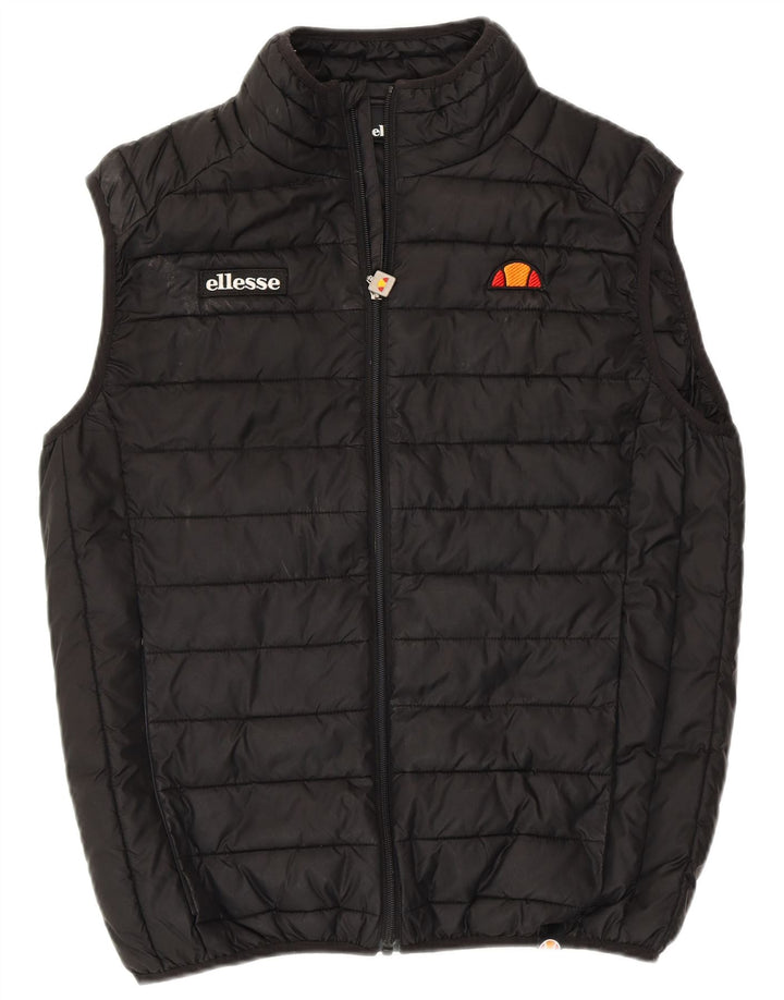 ELLESSE Mens Padded Gilet UK 36 Small Black Polyester