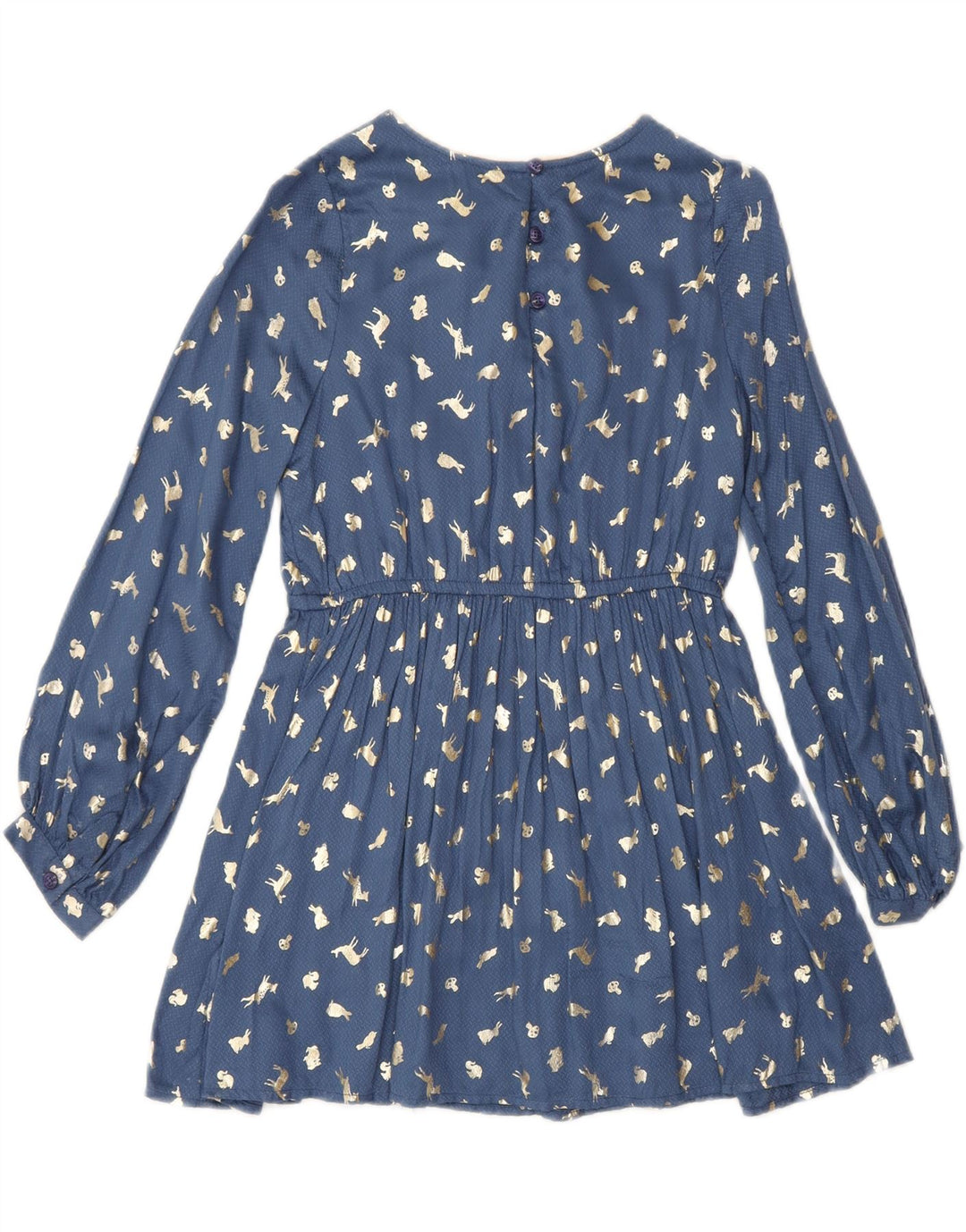Mossimo Girls Abstract Pattern Long Sleeve A-Line Dress 8-9 Years Navy Blue