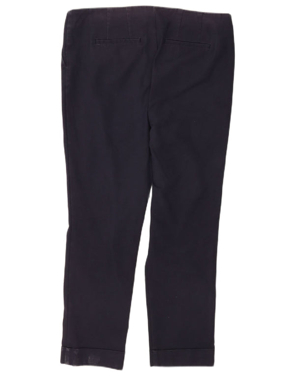 Boden Womens Skinny Cropped Trousers UK 14 Large W34 L25 Navy Blue Cotton