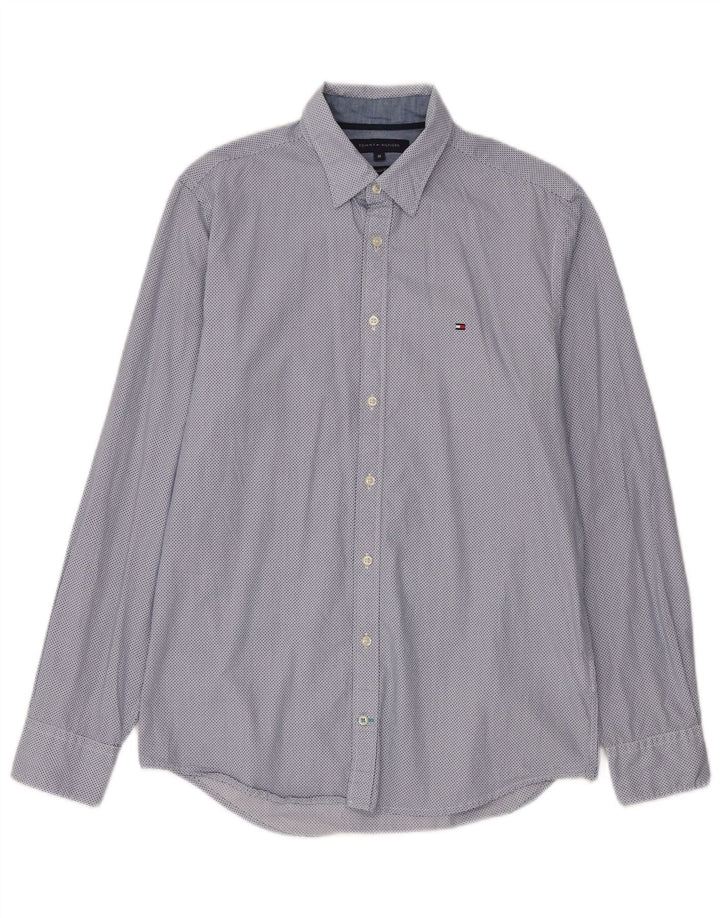 Tommy Hilfiger Chemise Regular Fit Homme Bleu Moyen à Pois Coton