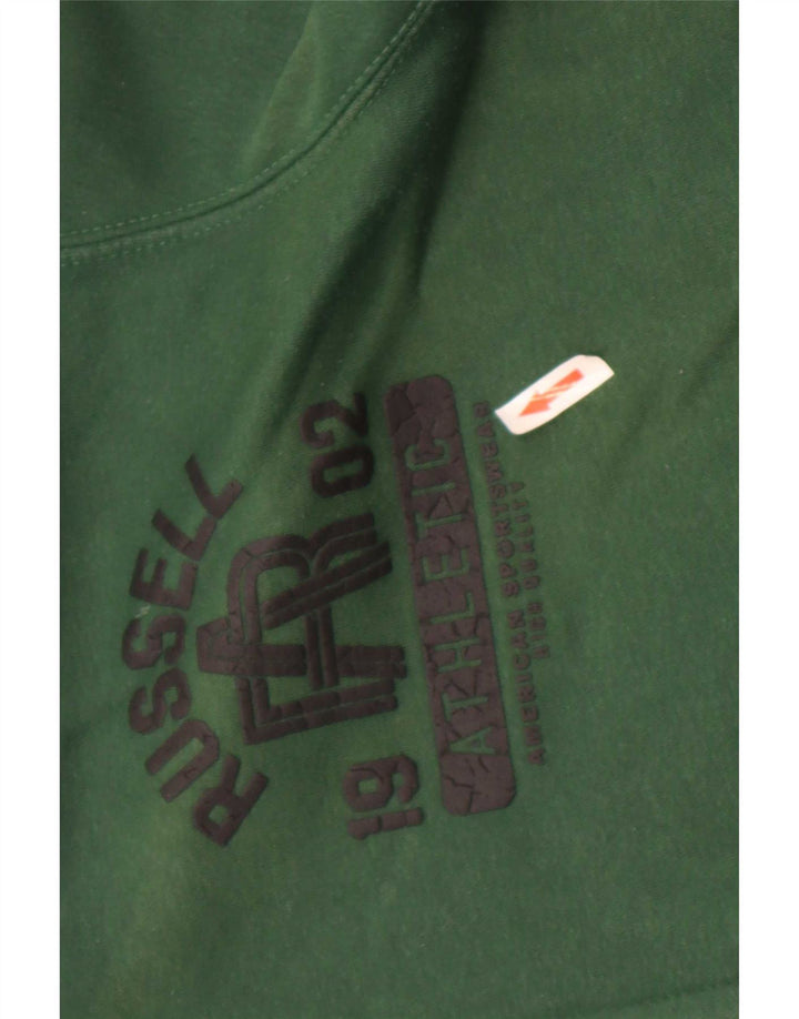 Russell Athletic Mens Graphic Zip Hoodie Sweater Medium Green Polyester