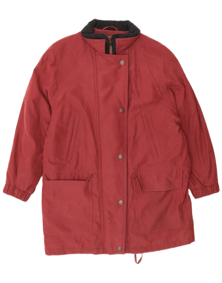 Canda Womens Windbreaker Coat UK 12 Medium Burgundy Polyester
