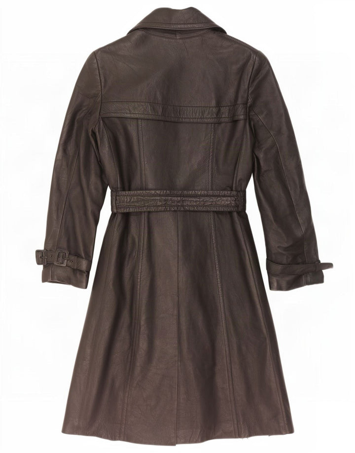 Vintage læderfrakke til kvinder UK 10 Small Black