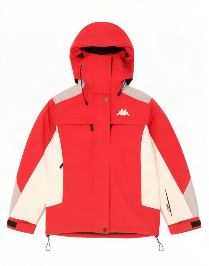 Giacca da sci con cappuccio da donna Kappa UK 14 poliestere color block rosso medio