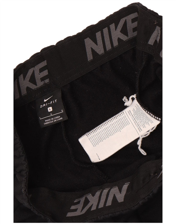 Nike Mens Dri Fit Tracksuit Trousers Joggers Large  Black Polyester
