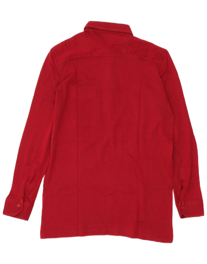 VINTAGE Mens Pullover Shirt Size 40 15 1/2 Medium Red Virgin Wool