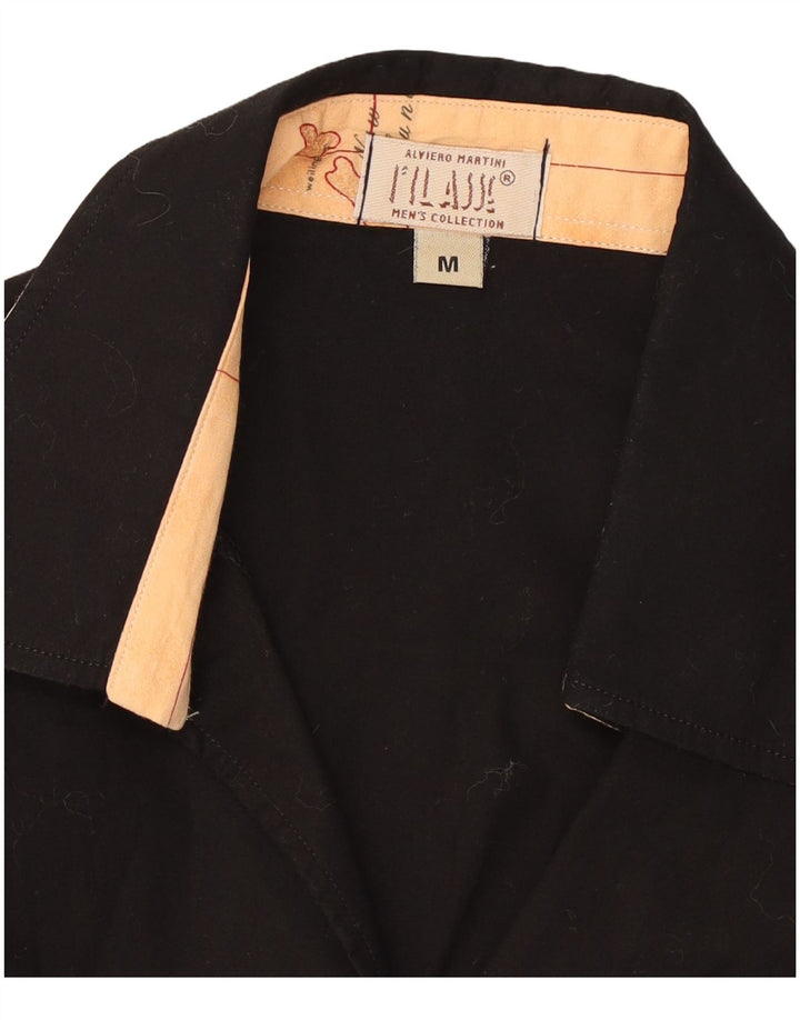 ALVIERO MARTINI Womens Shirt UK 12 Medium Black Cotton