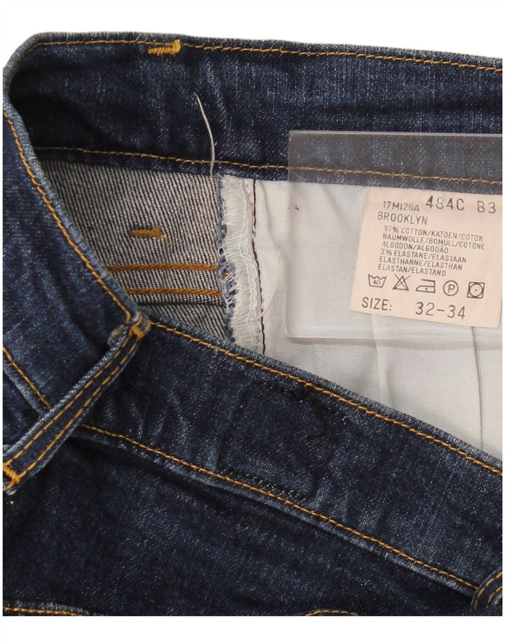 Lee Mens Brooklyn Straight Jeans W32 L28 Navy Blue Cotton
