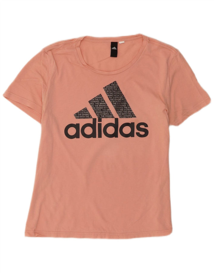 Adidas Womens Graphic T-Shirt Top UK 14 Medium Orange
