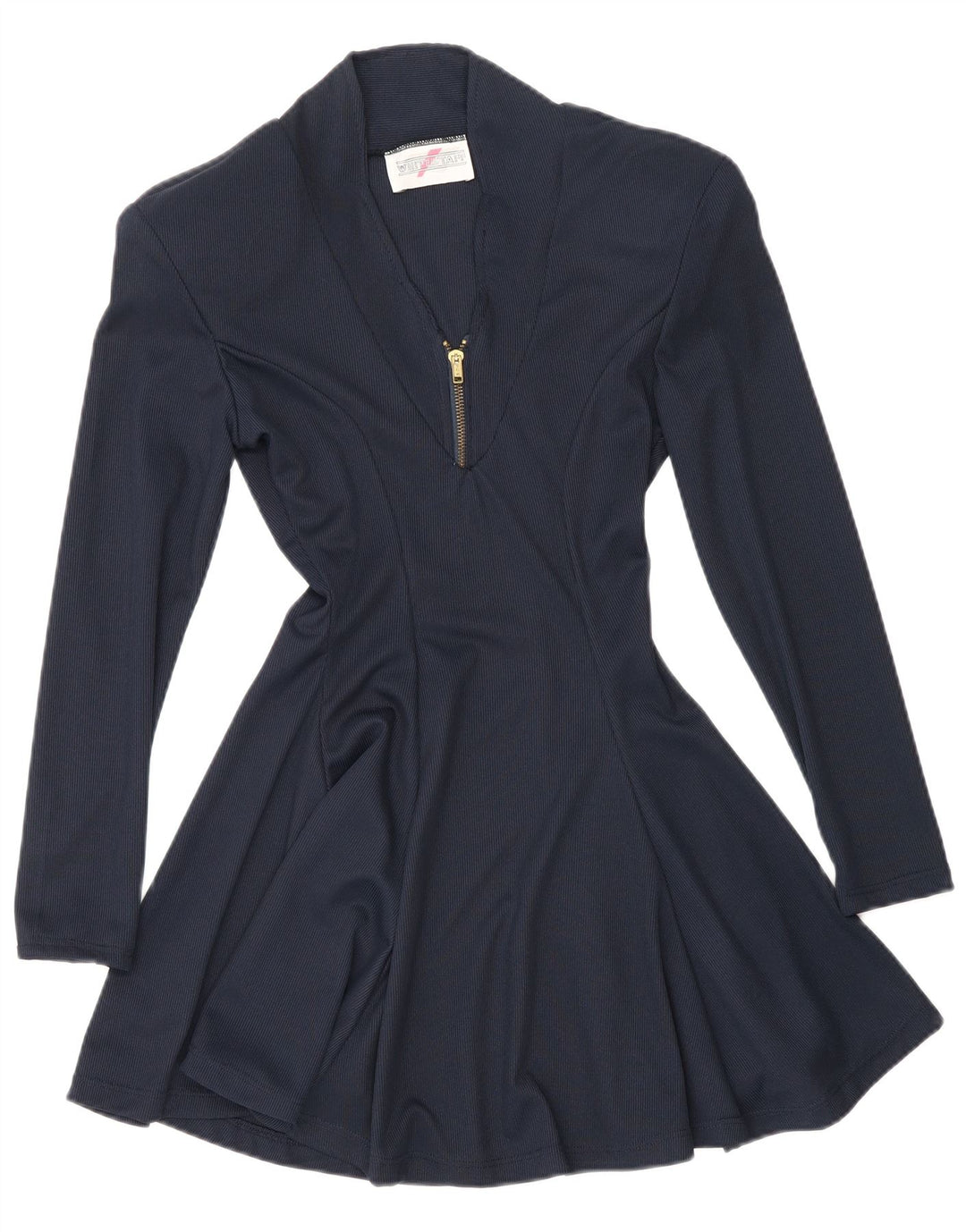 White Stuff Womens Long Sleeve A-Line Dress UK 12 Medium Navy Blue