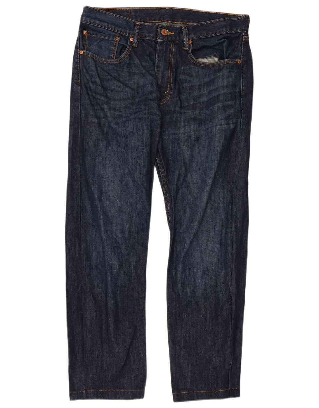 LEVI'S Mens 505 Straight Jeans W32 L27 Navy Blue Cotton