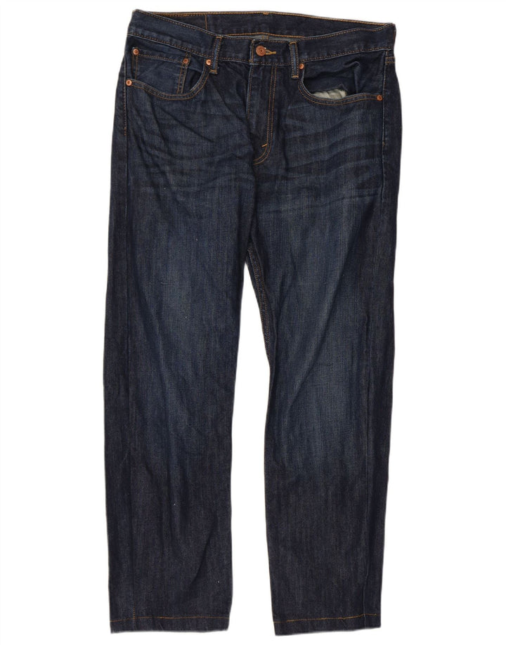 LEVI'S Mens 505 Straight Jeans W32 L27 Navy Blue Cotton