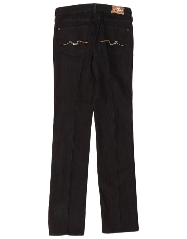 7 For All Mankind Womens Straight Jeans W26 L34 Black Cotton