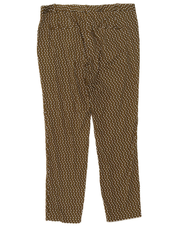 Zara Damen Slim Chino-Hose EU 42 Large W32 L27 Khaki Geometrisch