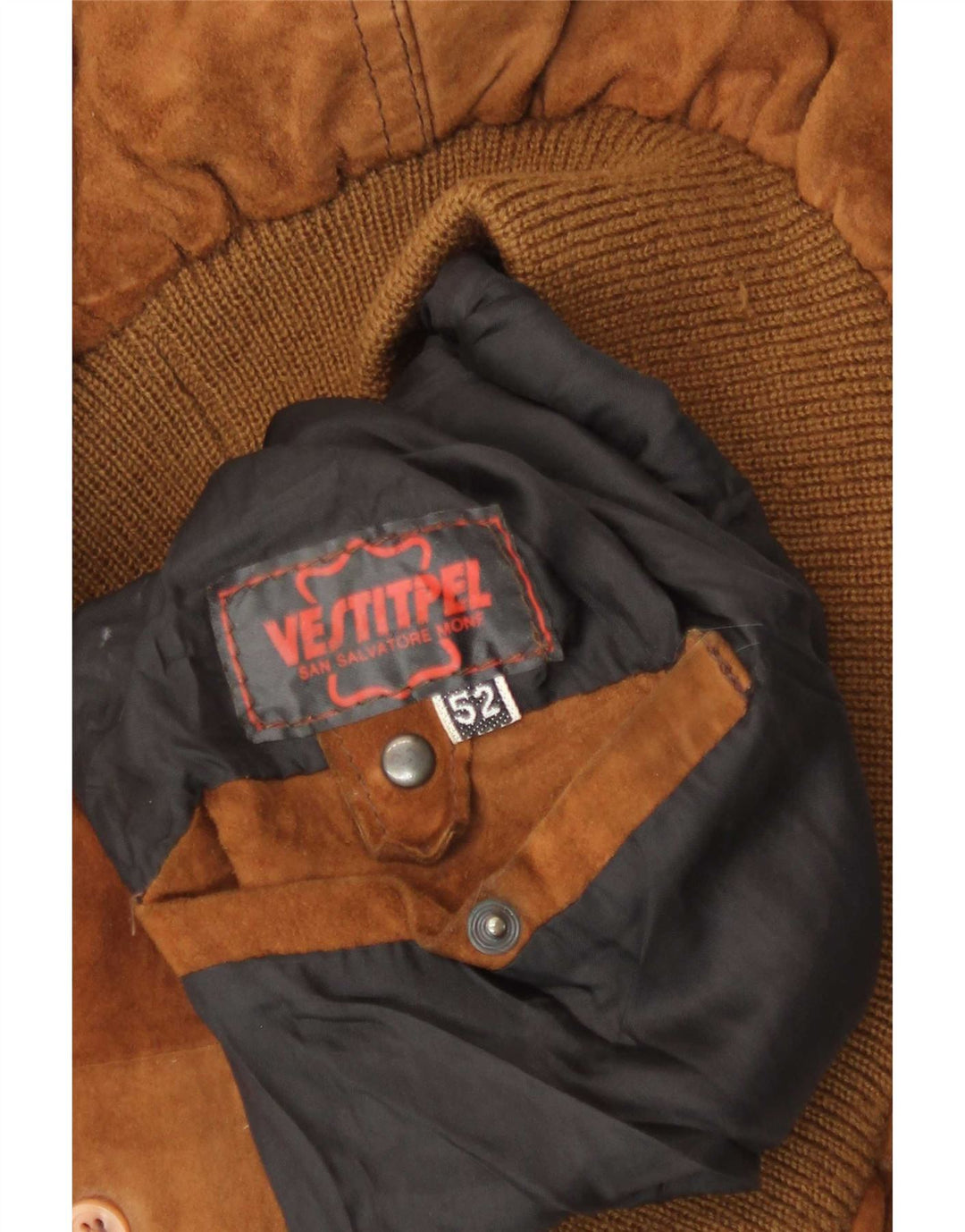 Vintage Mens Suede Bomber Jacket IT 52 XL Brown