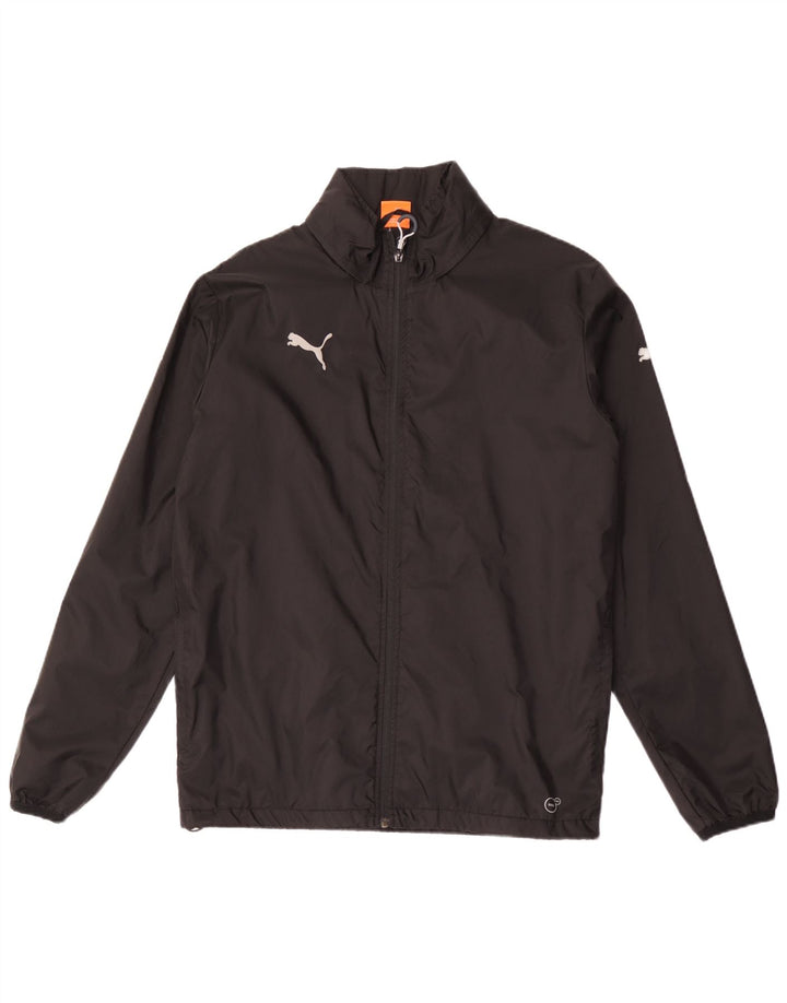 PUMA Mens Hooded Rain Jacket UK 38 Medium Black Nylon