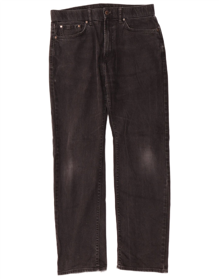 Jeans dritti regolari da uomo Marks & Spencer W32 L31 cotone nero