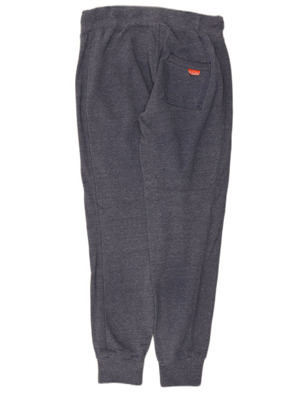 Calça de treino masculina Superdry Slim Fit joggers pequena azul manchada
