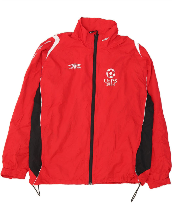 UMBRO Mens Tracksuit Top Jacket Large Red Colourblock Polyester Vintage Umbro and Second-Hand Umbro from Messina Hembry 