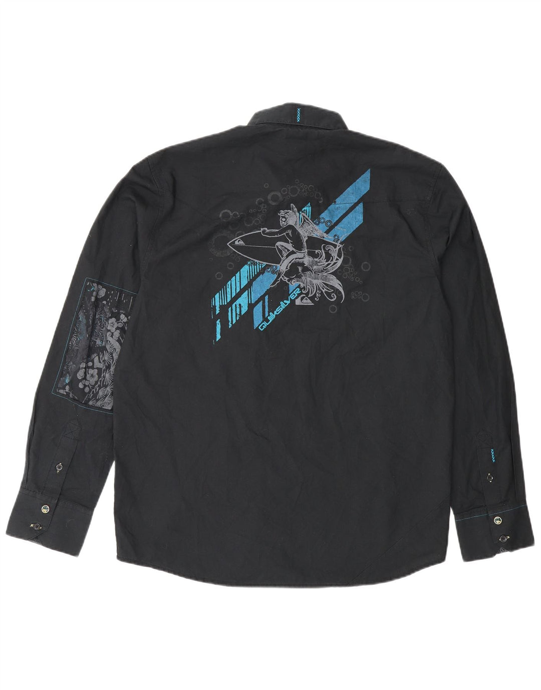 Quiksilver herre grafisk skjorte lille sort polyester