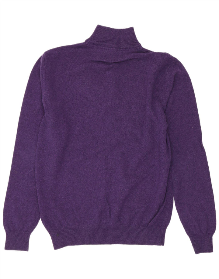 Schoffel Pull Col Zippé Homme Violet Moyen Laine d'Agneau
