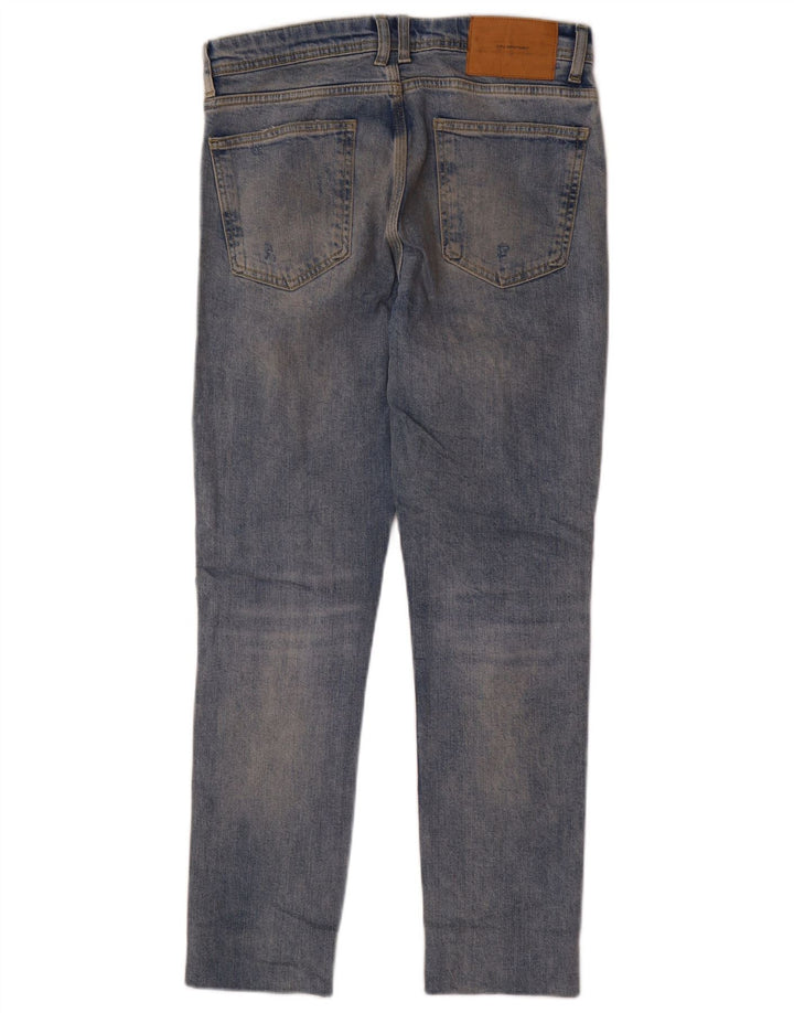 Zara Mens Distressed Straight Jeans EU 40 Medium W31 L28 Blue