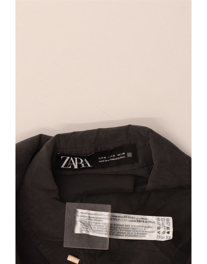 Zara Womens Shirt Dress UK 14 Medium Grey Viscose